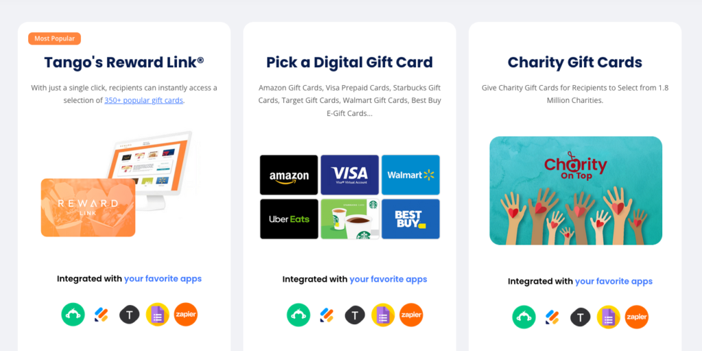 appyReward - Gift Cards - Prepaid Cards - Tango Card - with